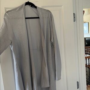 Eileen Fisher Light Gray Open Cardigan